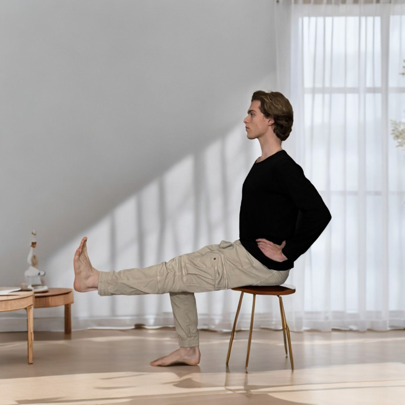 YogaWithJul Chair Leg Strengthening